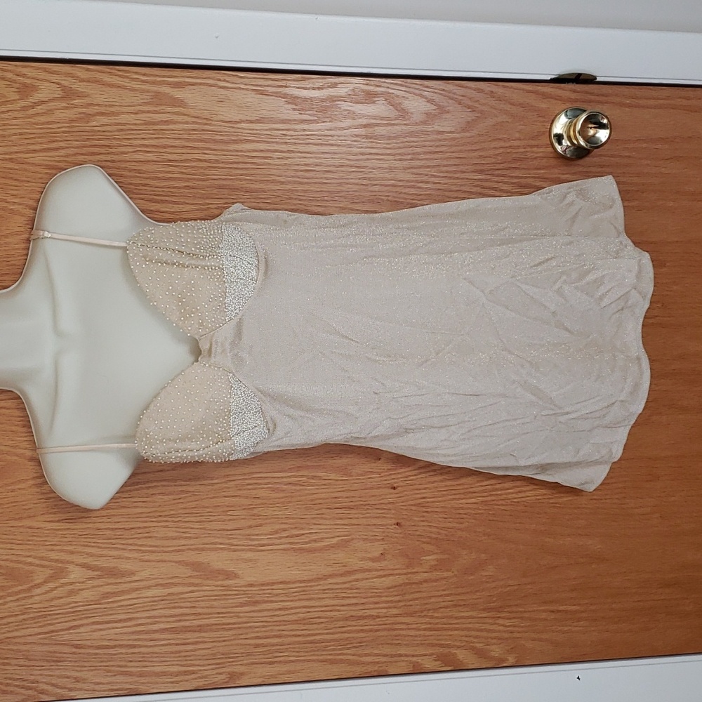 Beaded Gold Metallic camisole by Victoria's Secret Collection size Large